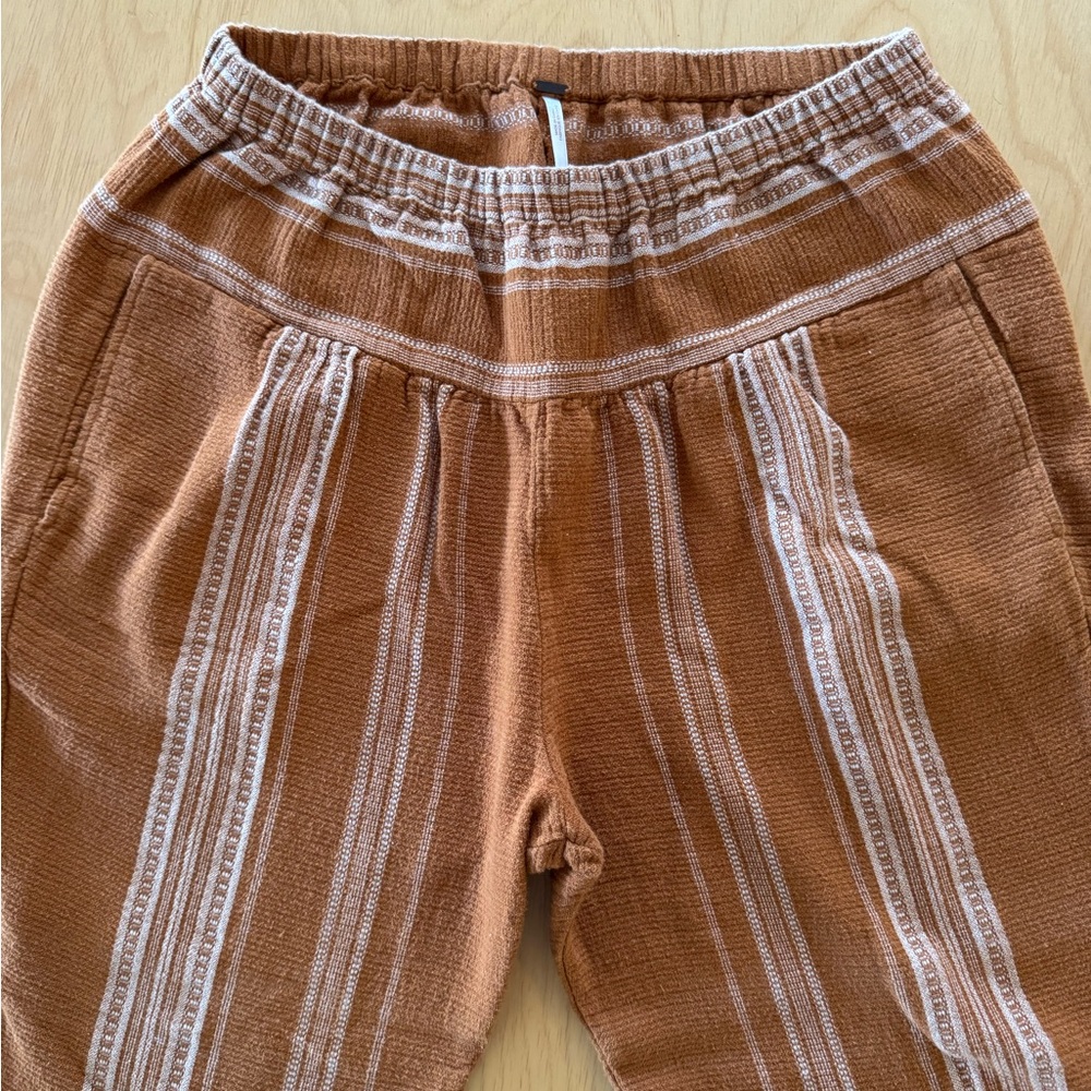 Free People FP Mustard Yellow Striped Harem Pants